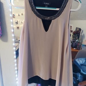 Black and pink sheer blouse